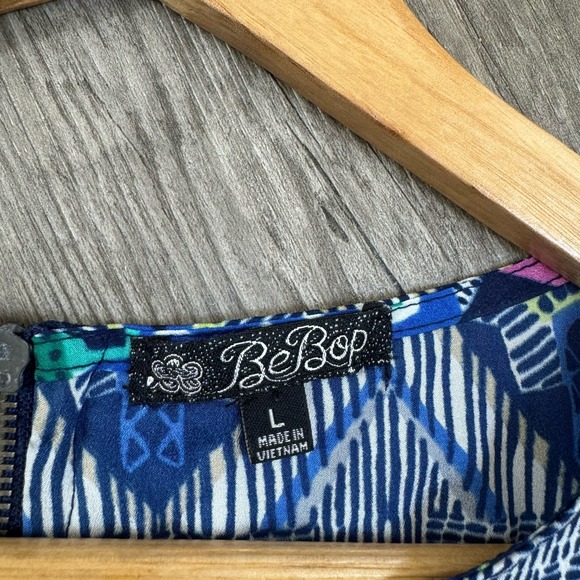 Bebop Multicolor Dress Women’s Large Pockets Tribal Comfort Wrinkle Free - Picture 5 of 12